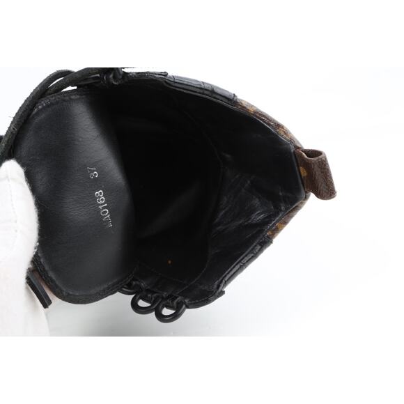 LOUIS VUITTON Boots Suede Monogram Laureate Platform Lace Desert Combat Size 37 - Picture 12 of 16